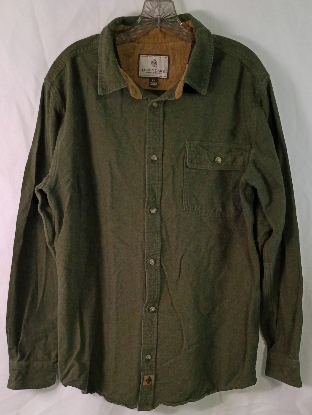 Legendary Whitetails Buck Camp Olive Green Button-Up Flannel Shirt